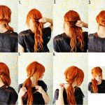 На фото: прически за 5 минут — хвост красиво украшенный косой.