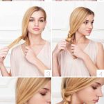 На фото: прически за 5 минут — хвост на боку, украшенный косой.