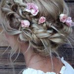 Perfect-boho-updo-with-flowers-Messy-Braid-Updo-Hairstyle-2016-2017