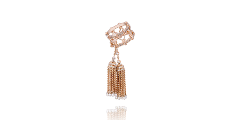 Кольцо-кисть из розового золота с бриллиантами от YANA